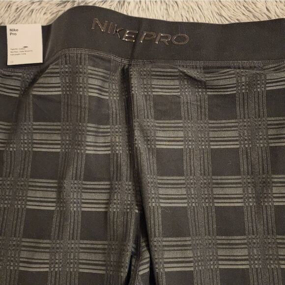 Nike Pro plaid super soft mid rise tight full length leggings plus size 2X new - Picture 10 of 15